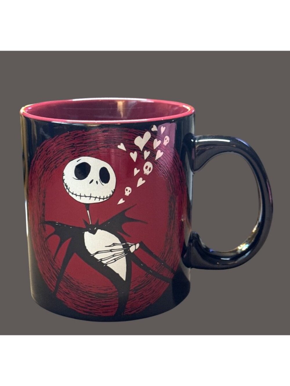 Vintage The Nightmare Before Christmas mug featuring an illustration of Jack Ske